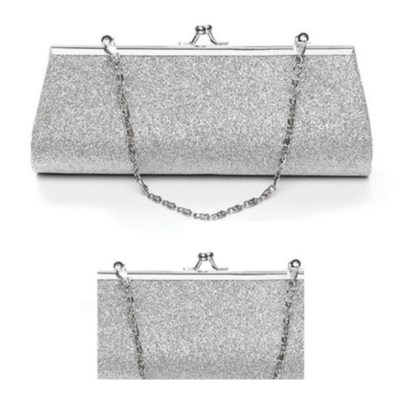 Hot sale Women Glitter Clutch Purse Evening Party Wedding Banquet Handbag Shoulder Bag - ebowsos