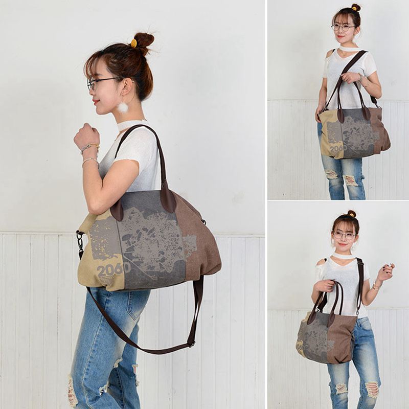 Hot sale Women's Handbag Vintage Shoulder Bag Canvas Retro Shoulder Bag - ebowsos