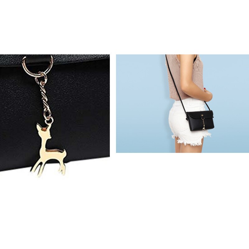 Hot sale Women's Vintage Small Deer Pendant PU Leather Crossbody Shoulder Bag Trendy Gifts - ebowsos
