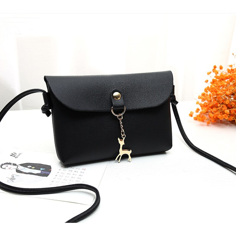 Hot sale Women's Vintage Small Deer Pendant PU Leather Crossbody Shoulder Bag Trendy Gifts - ebowsos