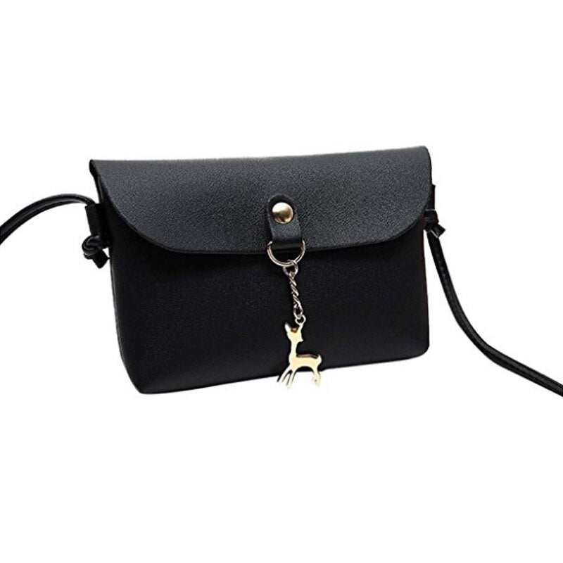 Hot sale Women's Vintage Small Deer Pendant PU Leather Crossbody Shoulder Bag Trendy Gifts - ebowsos