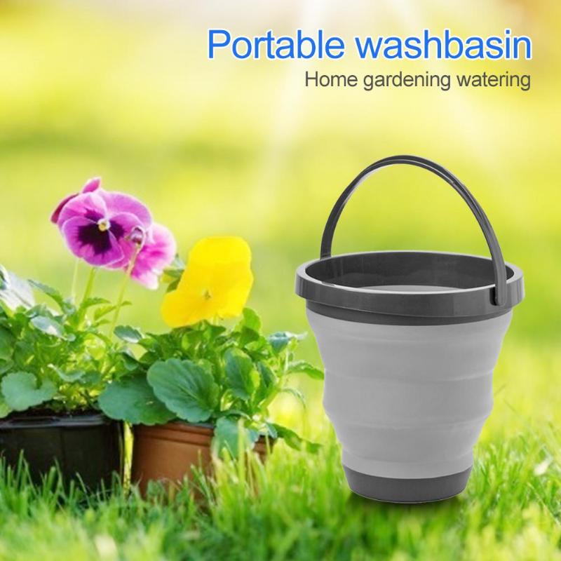 Household Folding Bucket Outdoor Travel Camping Fishing Car Travel Hiking Portable Vegetable Fruit Cleaning Bucket Tools - ebowsos