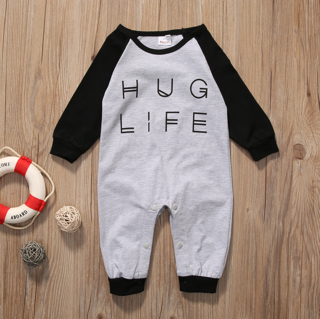 Infant Baby Boy Girl Kid Romper Long Sleeve Jumpsuit Cotton Clothes Outfits - ebowsos