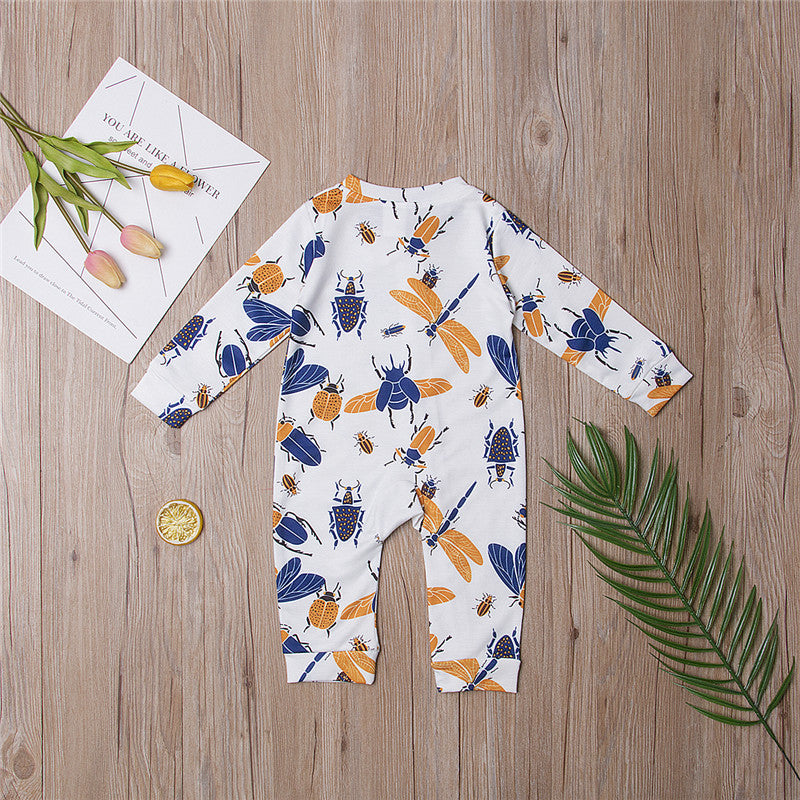 Infant Baby Boy Girl Romper Long Sleeve Jumpsuit Kids Cotton Clothes - ebowsos