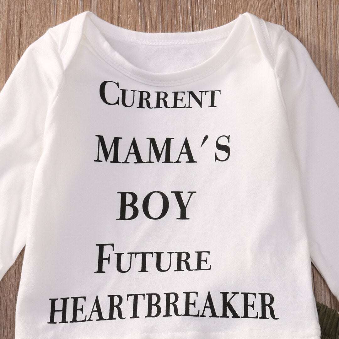 Infant Baby Boys Kids T-shirt Long Sleeve Letter Tops+Camouflage Pants Outfits Clothes Set 2PCS 0-24M - ebowsos