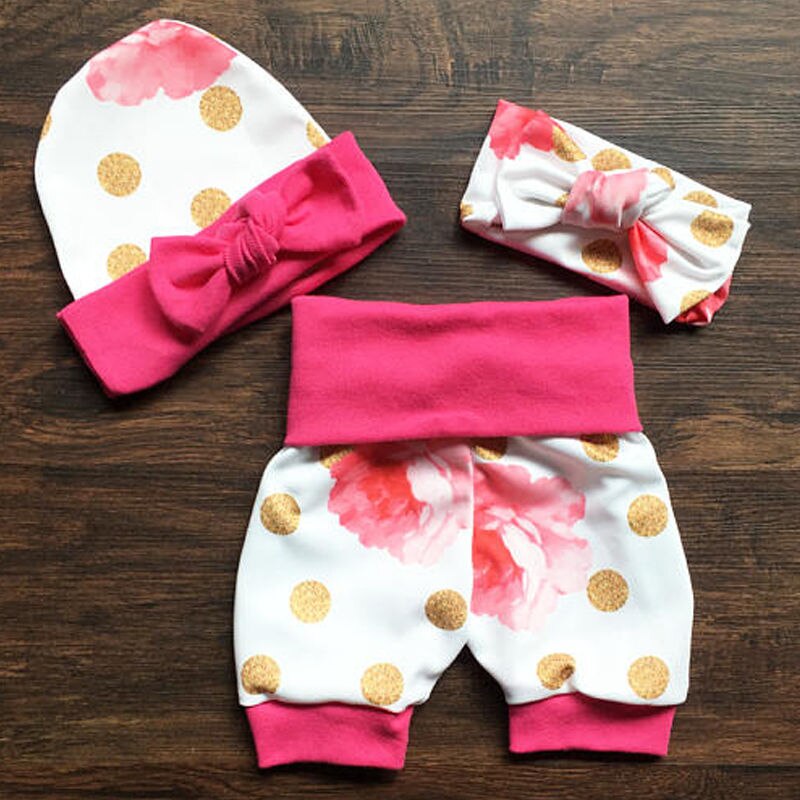 Infant Baby Girl Short Sleeve Romper+ Floral Pants Jumpsuit Bodysuit Clothes Outfit Set 0-18M - ebowsos