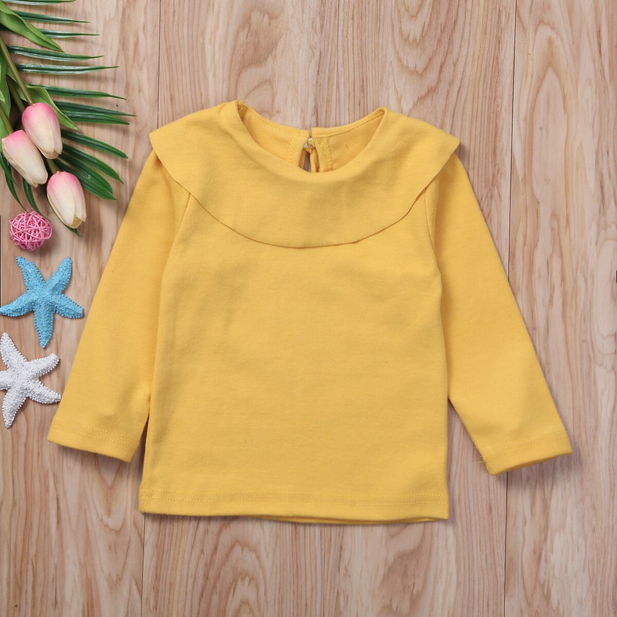 Infant Baby Girls Kids  Cotton T-shirt Long Sleeve Tops Pullovers Clothes O-neck - ebowsos