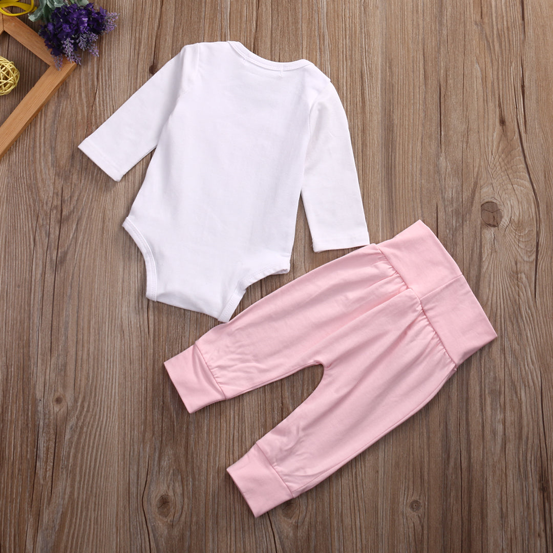 Infant Baby Girls Romper Tops+Leggings Pant 2Pcs Outfit Clothes Set - ebowsos