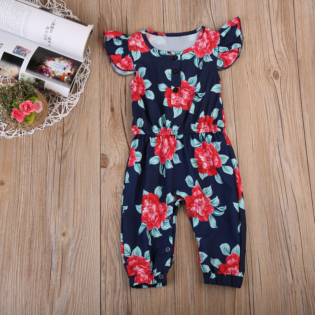 Infant Baby Kids Girl Caters Floral  Romper Jumpsuit Outfit Clothes Set - ebowsos