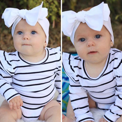 Infant Baby Long Sleeve Striped Bodysuit Autumn Winter Clothing Wear Newborn Kids Baby Girl Jumpsuit ChicTutu Clothes Outfit - ebowsos