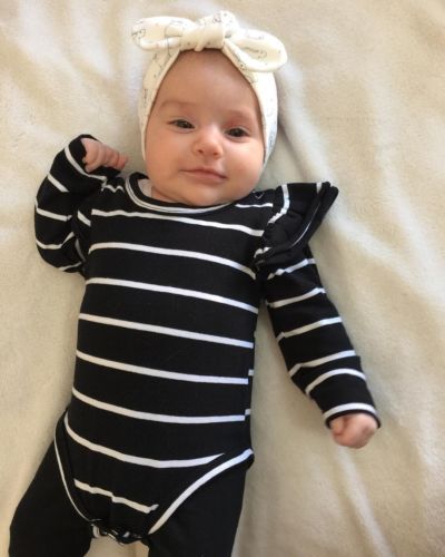 Infant Baby Long Sleeve Striped Bodysuit Autumn Winter Clothing Wear Newborn Kids Baby Girl Jumpsuit ChicTutu Clothes Outfit - ebowsos