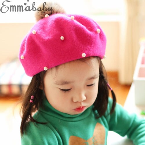 Infant Newborn Baby Girls Toddler Warm Knitted Crochet Hat Warm Cap Beanie aged 3-6 years old - ebowsos