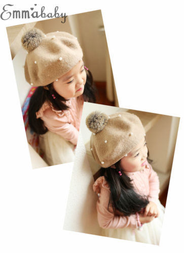 Infant Newborn Baby Girls Toddler Warm Knitted Crochet Hat Warm Cap Beanie aged 3-6 years old - ebowsos