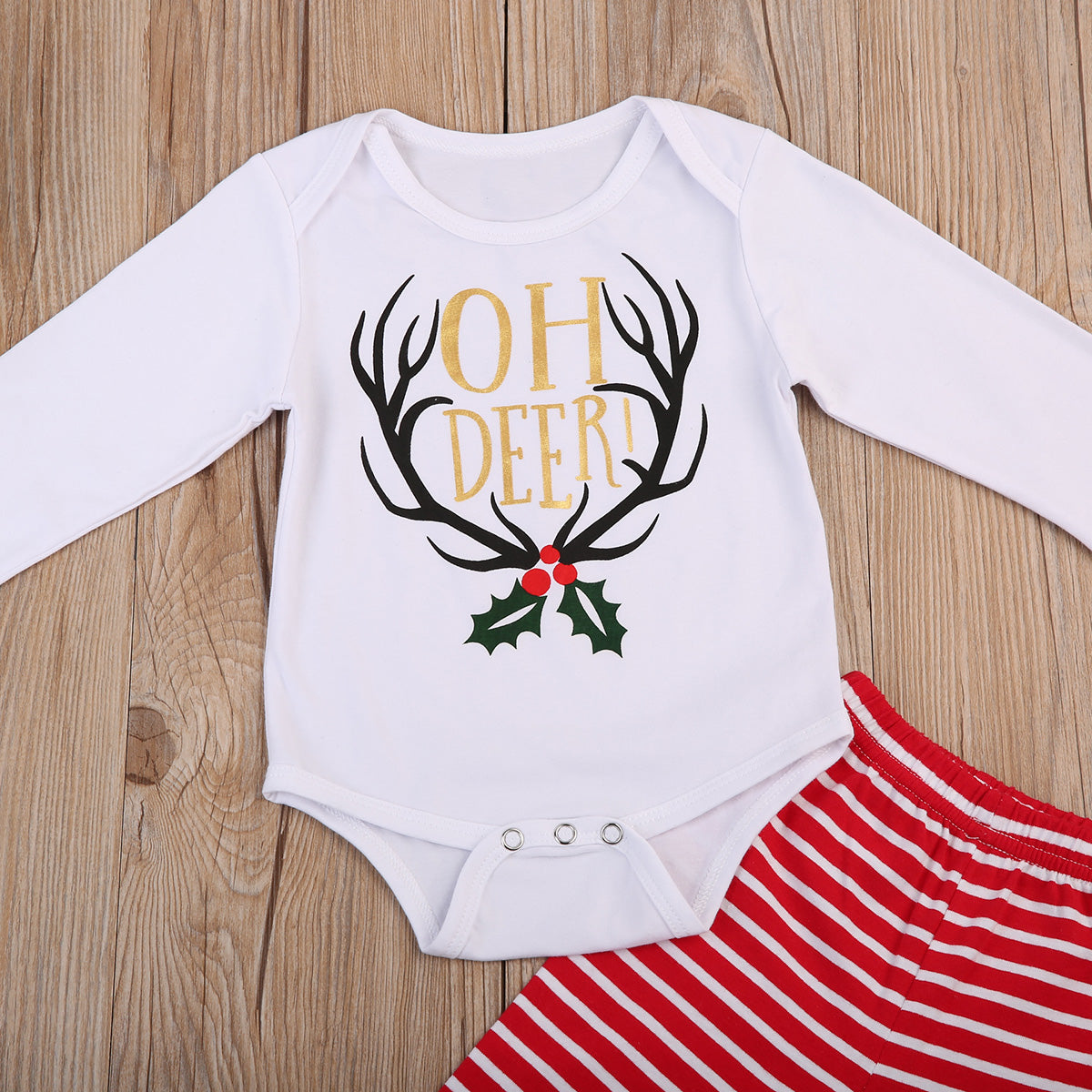 Infant Toddler Baby Boy Girl Chrismas Clothes Deer Top Romper+Long Pants Outfits set - ebowsos