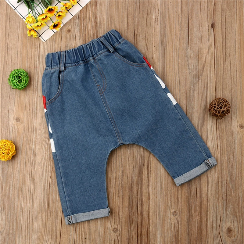 Infant Toddler Baby Boys Long Harem Jeans Pants Denim Shark Trouser Bottoms Cool - ebowsos