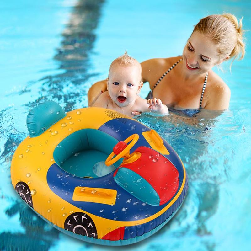 Inflatable swimming rings Cartoon Cars Seat PVC Swimming Ring Baby Toddler Inflatable Pool Float Funny Water Aid Trainer-ebowsos