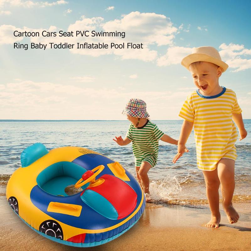 Inflatable swimming rings Cartoon Cars Seat PVC Swimming Ring Baby Toddler Inflatable Pool Float Funny Water Aid Trainer-ebowsos