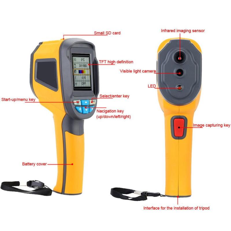 Infrared Thermometer Handheld Thermal Imaging Camera HT-02D Portable IR Thermal Imager Infrared Imaging Device Digital handheld - ebowsos