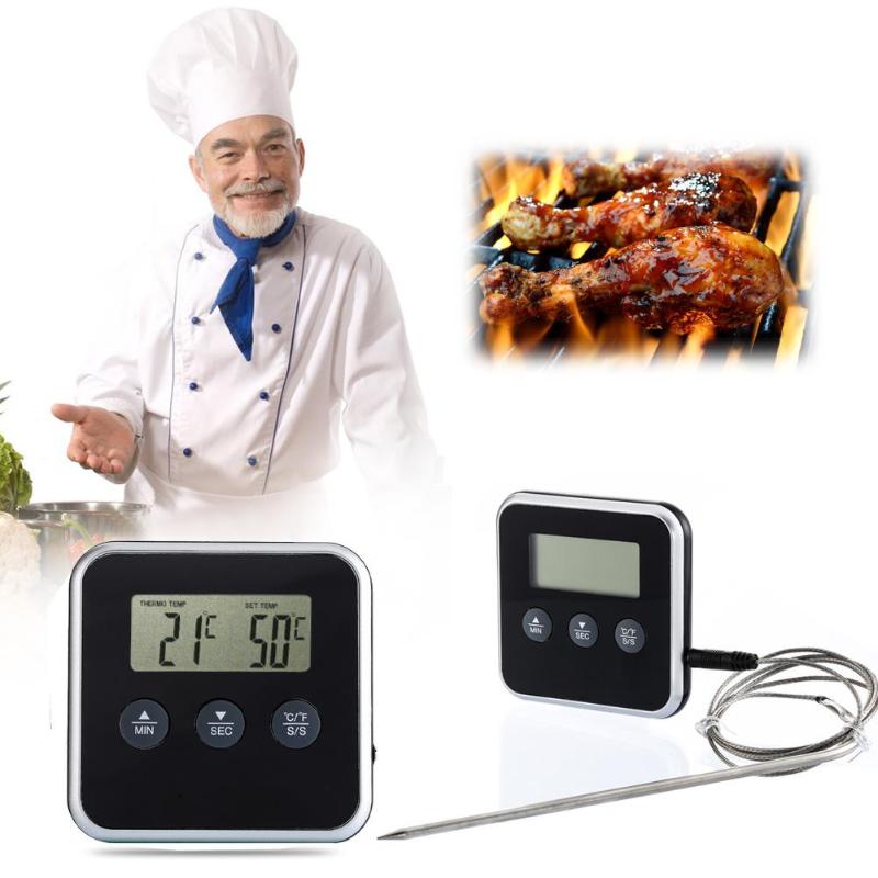 Instant Read Eddingtons Digital Thermometer Timer With Remote Probe Oven Temperature Gauge Alert Kitchen BBQ Meat Thermometer - ebowsos