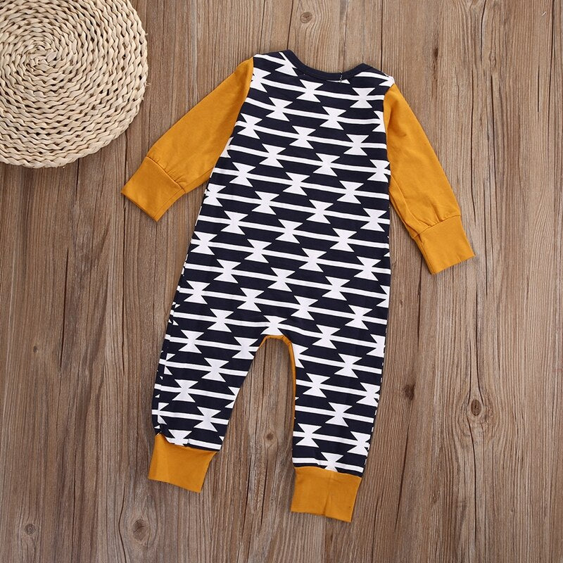 Irregular Pattern Children Clothing Baby Boys Harem Romper Long Sleeve One Piece Romper Outfit Clothes - ebowsos