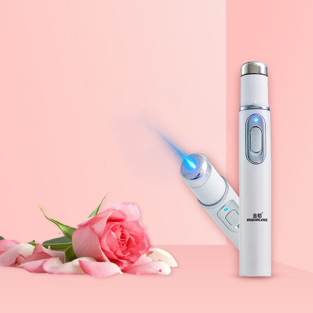 KD-7910 Acne Laser Pen Portable Wrinkle Removal Machine Durable Soft Scar Remover Device Blue Light Therapy Pen Massage Relax - ebowsos