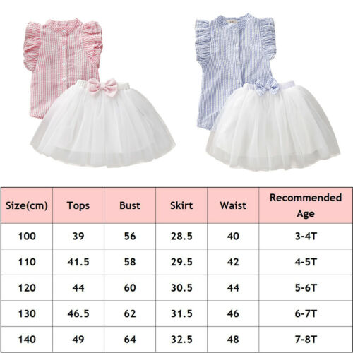 Kid Baby Girls Clothes T-shirt Sleeveless Tops Tutu Lace Tulle Mini Skirt 2Pcs - ebowsos