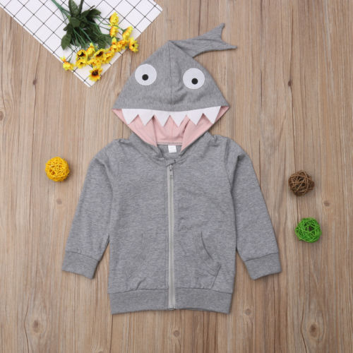 Kid Boy Girl Hooded Tops Coat Jacket Hoodie Baby Outerwear Sweatshirt - ebowsos