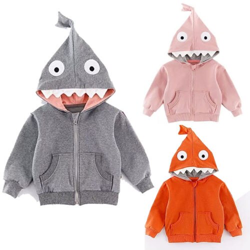 Kid Boy Girl Hooded Tops Coat Jacket Hoodie Baby Outerwear Sweatshirt - ebowsos