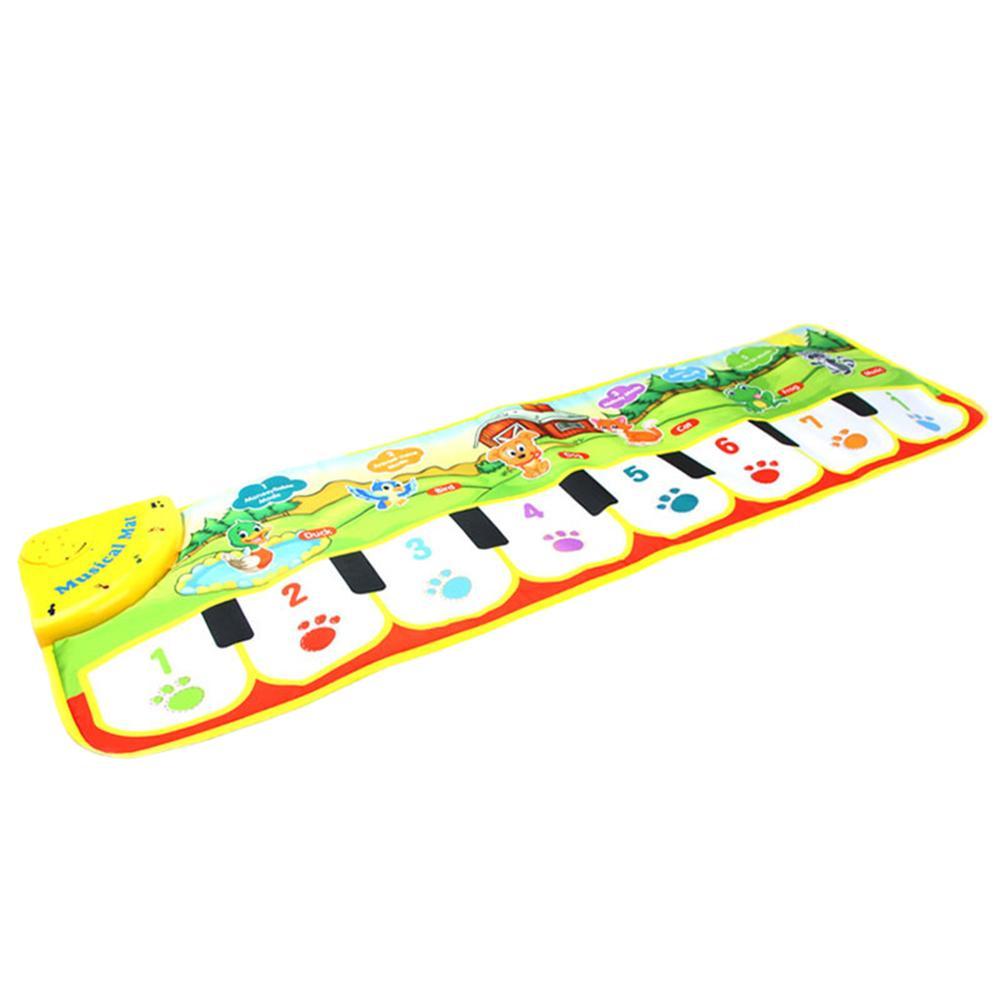 Kid's Early Education Puzzle Toy Crawling Piano Blanket Hand/Foot Touchable Piano Play Mat Piano Blanket-ebowsos