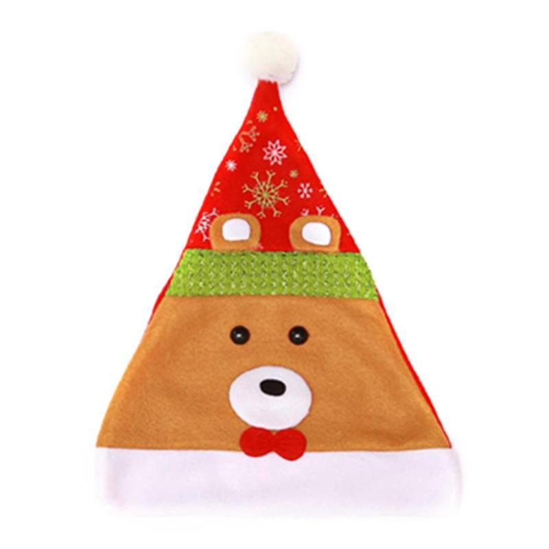 Kids Adult Christmas Hats Santa Claus Reindeer Snowman Gifts Velveteen Non-woven Fabrics Fashionable Compact Cap Party Ornaments - ebowsos