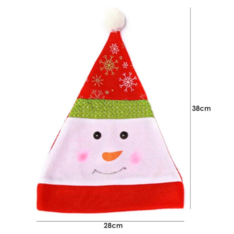 Kids Adult Christmas Hats Santa Claus Reindeer Snowman Gifts Velveteen Non-woven Fabrics Fashionable Compact Cap Party Ornaments - ebowsos