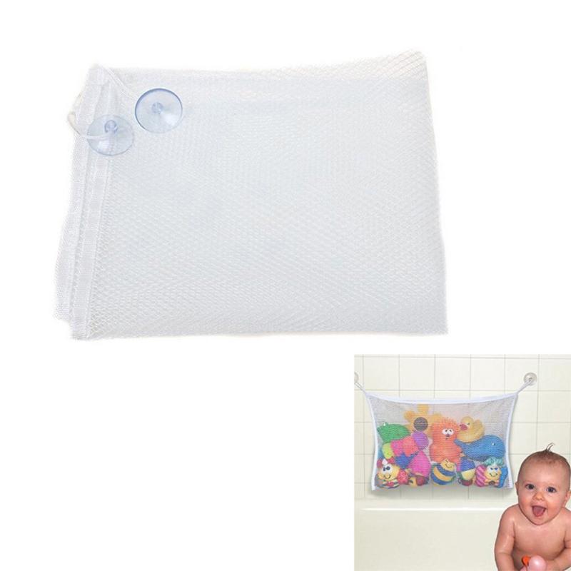 Kids Baby Bath Toys Tidy Storage Suction Cup Bag Baby Mesh Bag Organizer Useful Storage Bags - ebowsos