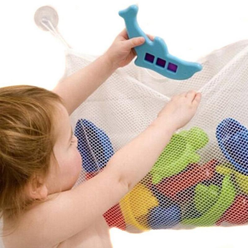 Kids Baby Bath Toys Tidy Storage Suction Cup Bag Baby Mesh Bag Organizer Useful Storage Bags - ebowsos