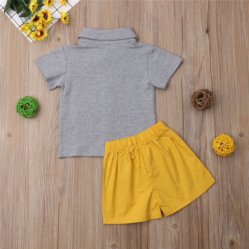 Kids Baby Big Little Sister Brother Short Sleeve T shirt Bow tie Ruffle Tops Shorts Outfit Clothes Summer Set - ebowsos