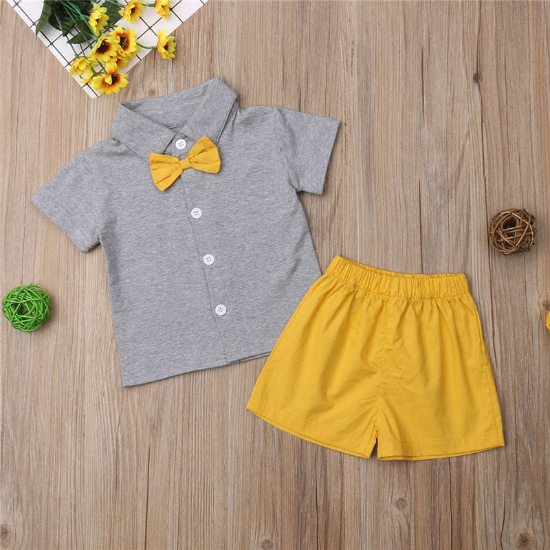 Kids Baby Big Little Sister Brother Short Sleeve T shirt Bow tie Ruffle Tops Shorts Outfit Clothes Summer Set - ebowsos