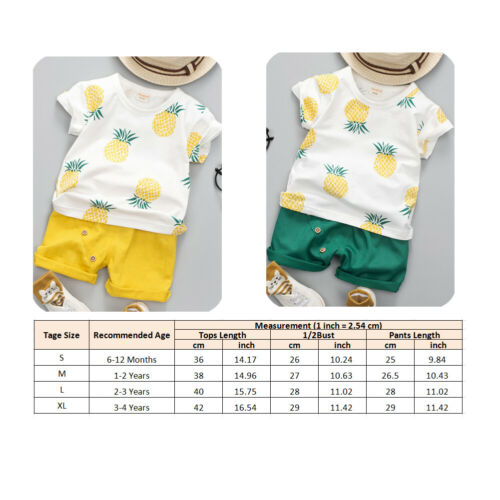 Kids Baby Boy Short Sleeve Cotton T-shirt Tops Hot Pant Shorts Bottom 2PCS Boys Clothing Set - ebowsos