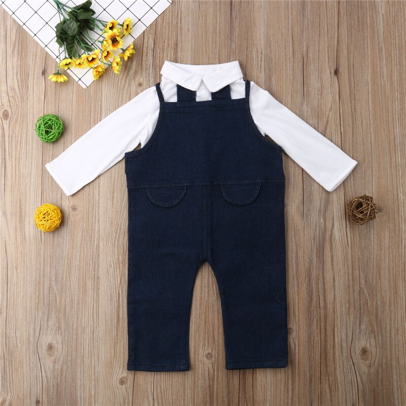 Kids Baby Boys Toddler Gentleman Suit Jumpsuit Bodysuit+Baby T Shirts Clothes Outfit - ebowsos