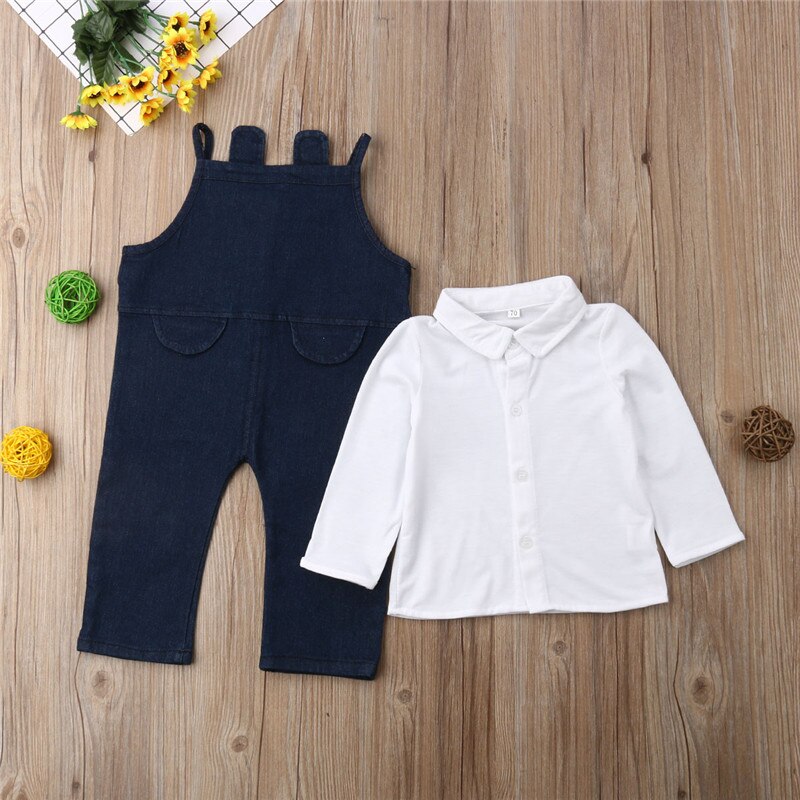 Kids Baby Boys Toddler Gentleman Suit Jumpsuit Bodysuit+Baby T Shirts Clothes Outfit - ebowsos