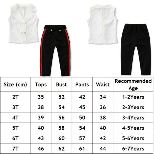 Kids Baby Girl Infant Clothes Sleeveless T-shirt Top Pants Outfit Sets Tracksuit 1-7Y - ebowsos