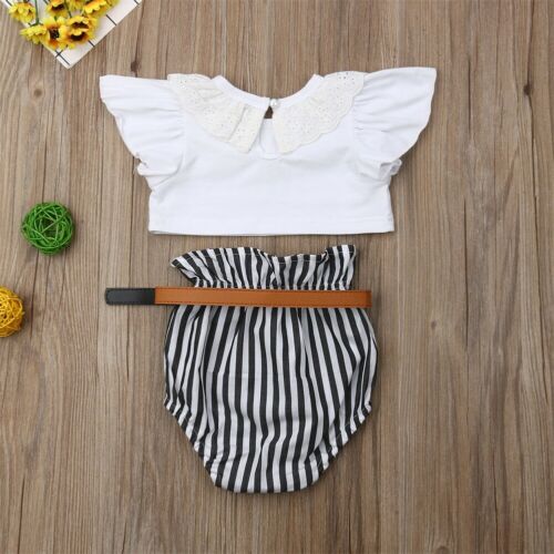 Kids Baby Girl Summer Tops T-shirt Shorts Pants Clothes Outfits - ebowsos