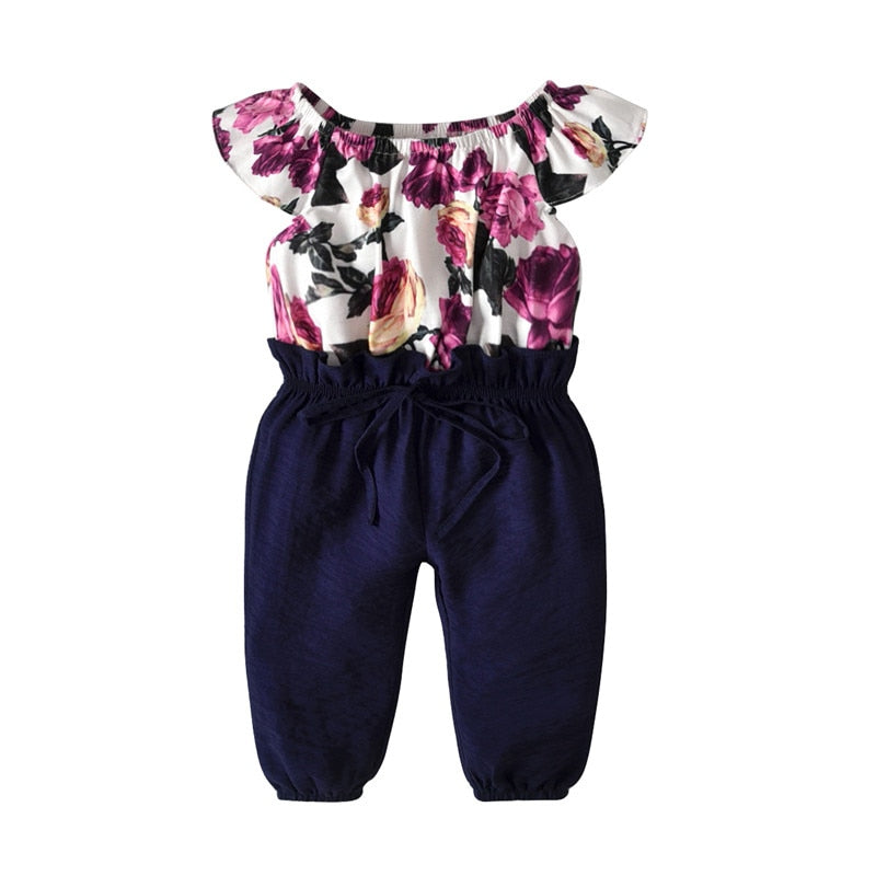 Kids Baby Girl Toddler Floral Romper Short Sleeve Infant Jumpsuit Playsuit Summer Kids Clothes - ebowsos