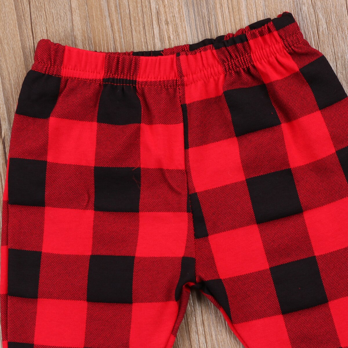 Kids Baby Girls Boys Plaid Cotton Long Pants Leggings Checks Bottoms Fashion Clothes Red - ebowsos