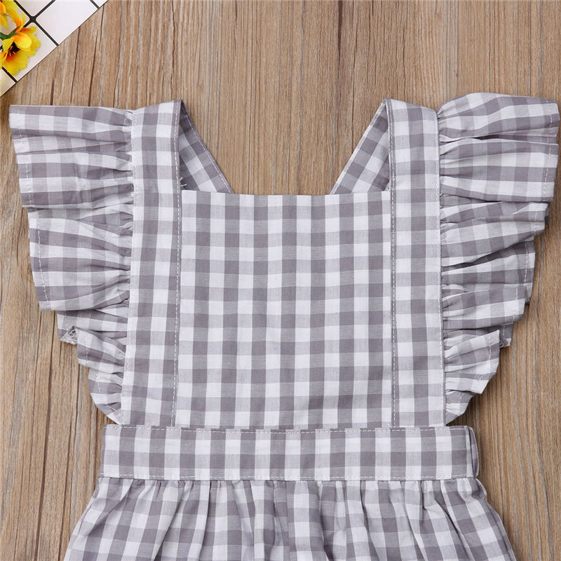 Kids Baby Girls Clothes Knitted Overalls Strap Rompers Jumpsuit Outfits Sleeveless - ebowsos