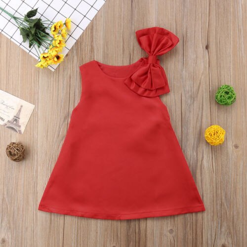 Kids Baby Girls Flower Princess Dress elegant cute red party Pageant elegant vestido kids dresses for girls - ebowsos