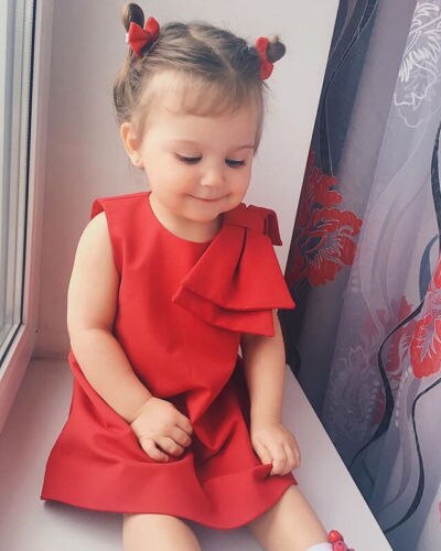 Kids Baby Girls Flower Princess Dress elegant cute red party Pageant elegant vestido kids dresses for girls - ebowsos