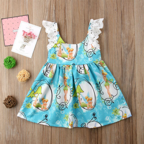 Kids Baby Girls Lace Cartoon Party Pageant Princess Lace Patchwork Tutu Dress Sundress Clothes - ebowsos