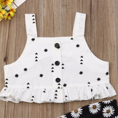 Kids Baby Girls Outfits Clothes Sets Sunflowers Print T-shirt Tops+Pants 2PCS Set Summer - ebowsos