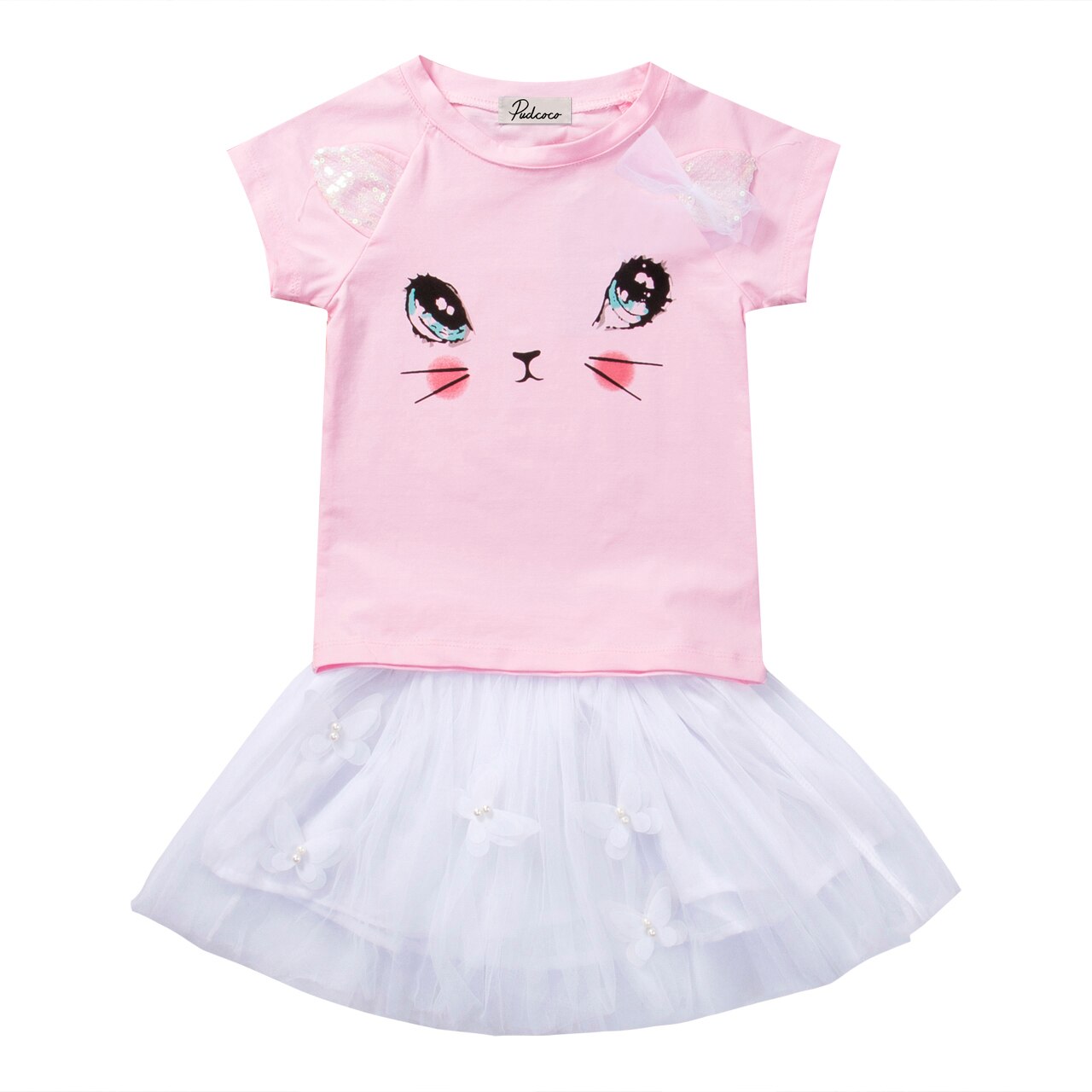 Kids Baby Girls Outfits Clothes T-shirt Tops + Tutu Dress Skirt Summer 2PCS Sets - ebowsos