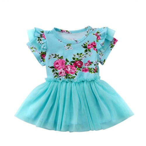 Kids Baby Girls Princess Pageant Skirt Flower Tutu Party Dress 0-4years - ebowsos