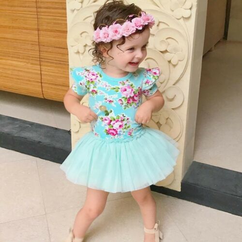 Kids Baby Girls Princess Pageant Skirt Flower Tutu Party Dress 0-4years - ebowsos